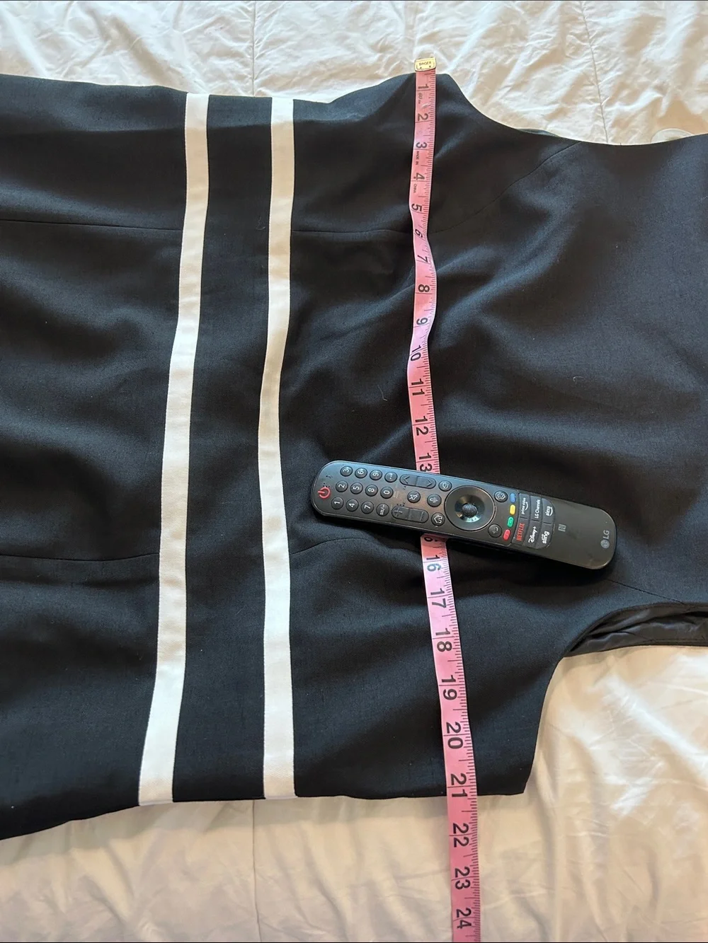 BLACK LABEL Evan Picone Black Midi Sheath Dress with White Waist Stripes